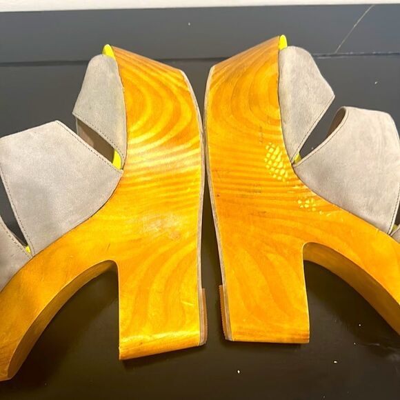 DV 8 Dolce Vita Gray Platform Leather Sandals Sz 9.5 - Picture 8 of 9